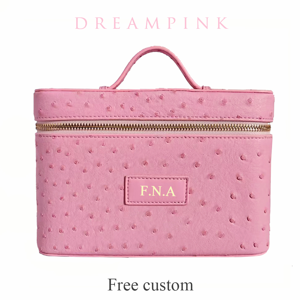 Luxury Skincare Organizer - Luxury Ostrich Mock Women Makeup Vanity