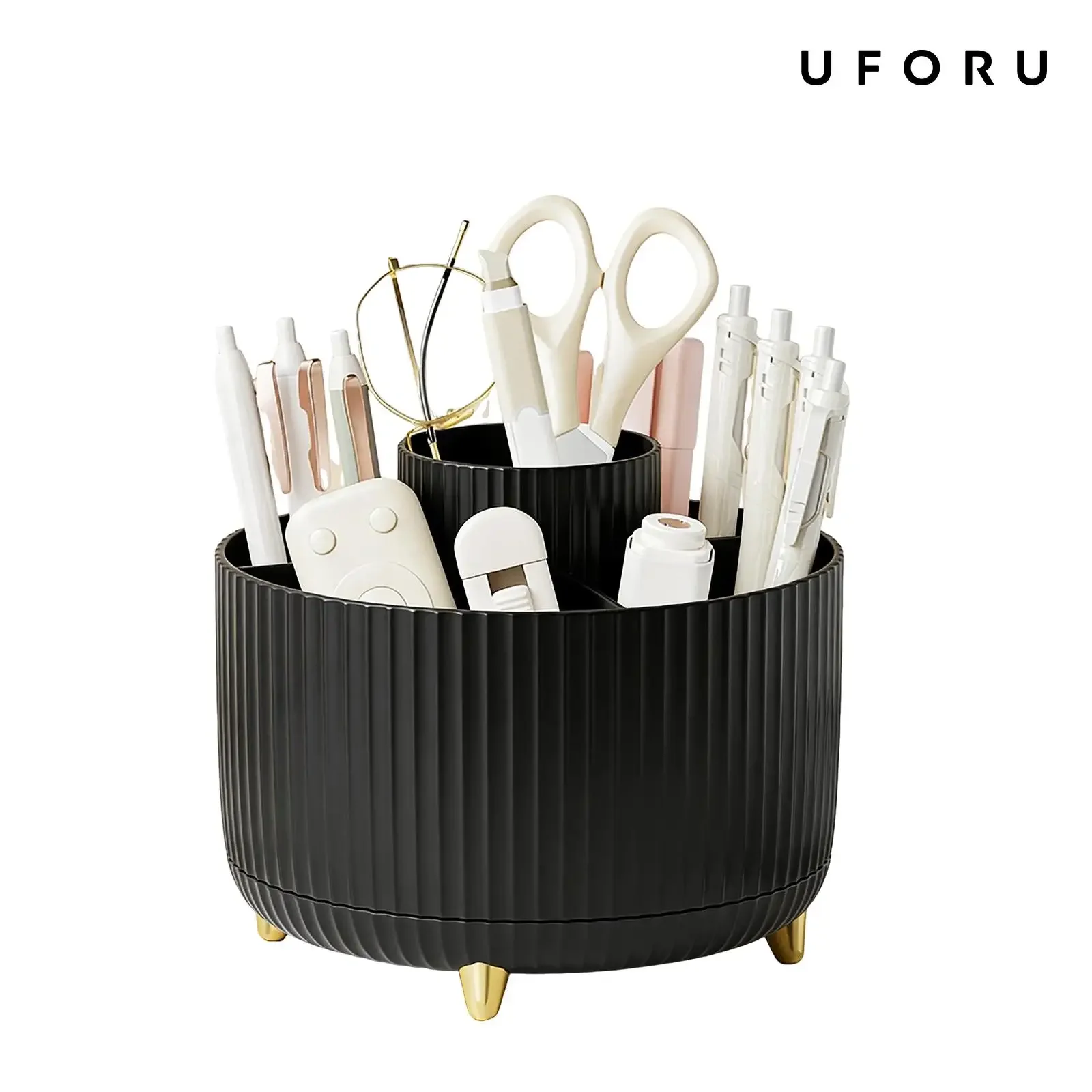 Luxury Skincare Organizer - 360 Rotating Makeup Organizer Luxury Striped