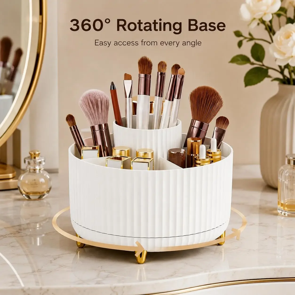 360 Rotating Makeup Organizer  - Luxury Skincare Organizer review and price